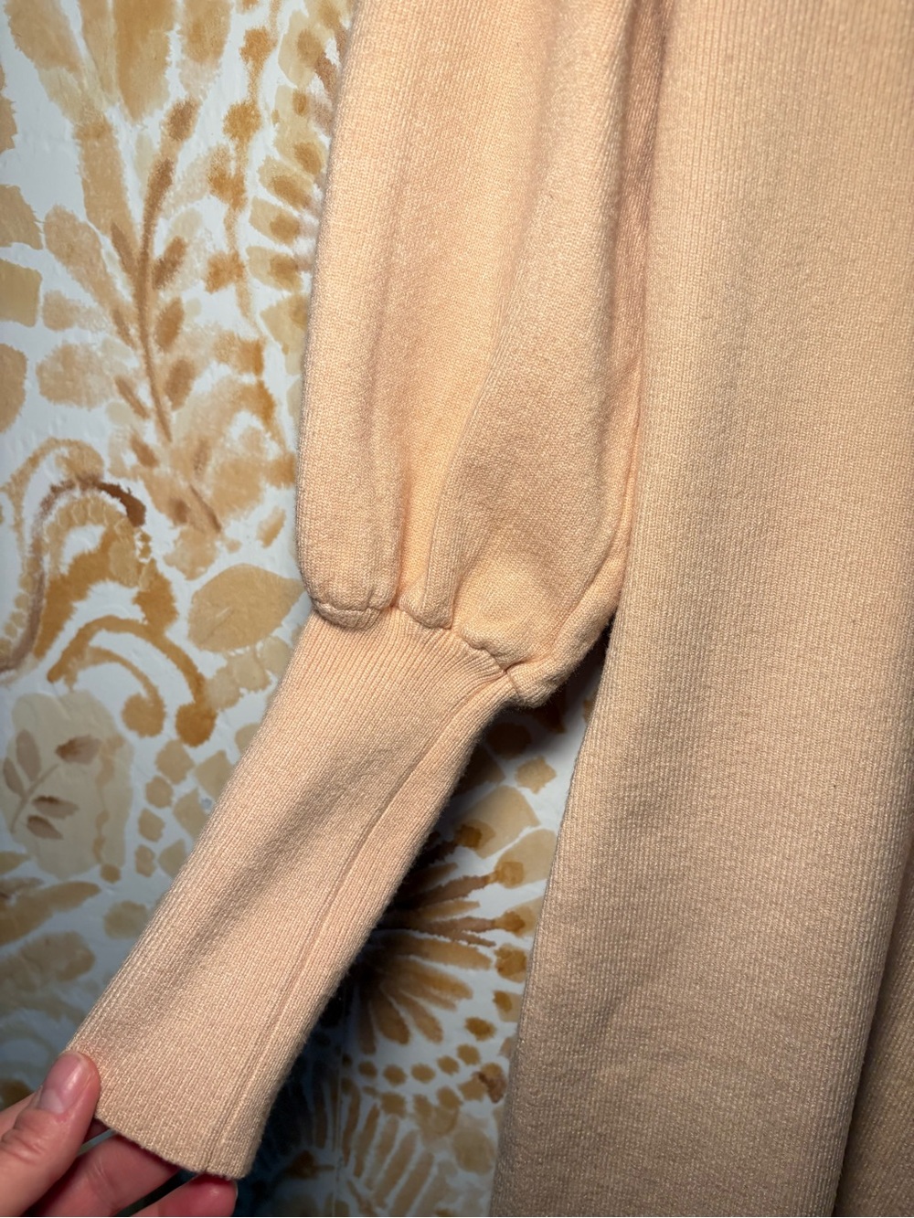 BTFBM Quiet Luxury Feminine Office Chic Camel Knit Sweater Dress Lace Back - Picture 5 of 10